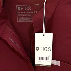 Figs Kitale Maternity Scrub Top Small Burgundy